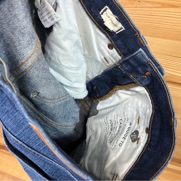 Madewell Slim Straight Jeans 26 Stretch Denim Pants High Rise Medium Wash - Picture 13 of 14